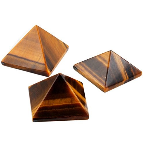 Rockcloud Healing Crystal Tiger's Eye Pyramid Metaphysical Stone Figurine - Image 3