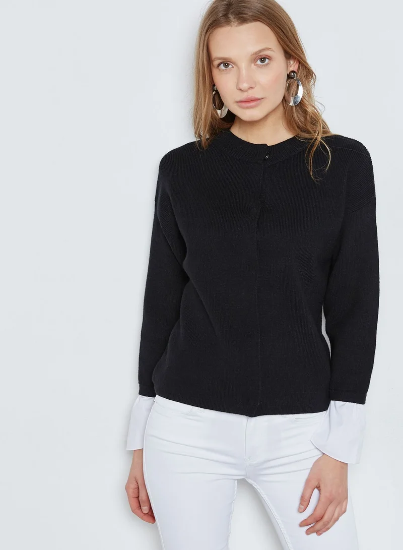 ELLA Contrast Cuffed Cardigan