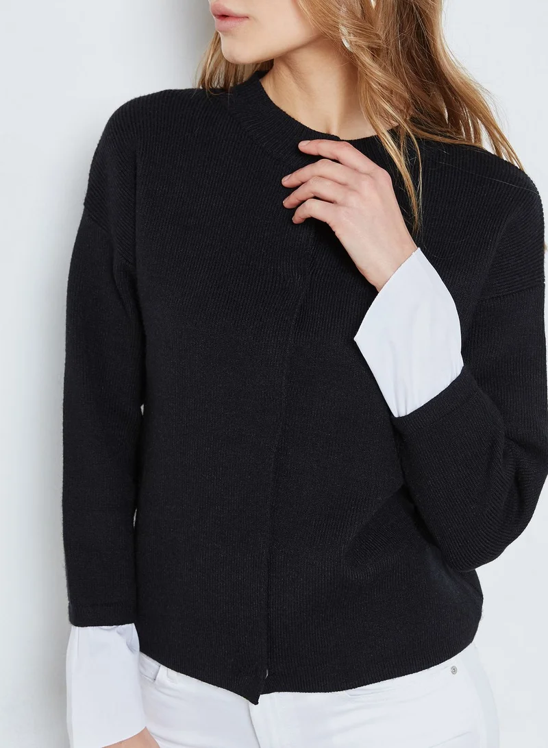 ELLA Contrast Cuffed Cardigan