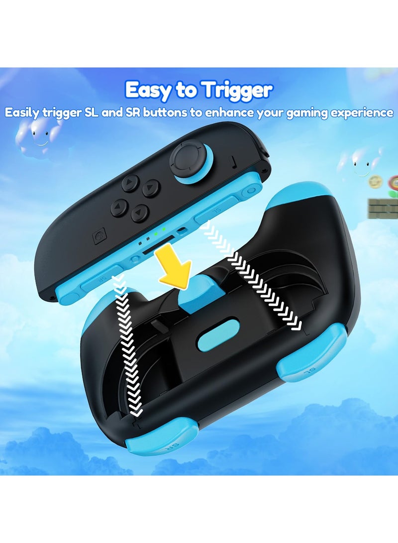 Controller Grips for Joy-Con Compatible with Nintendo Switch 2, 2 Pack Cute Comfort Wear-resistant Handle Kit Accessories, Holder for 2025 Switch 2 Joy-Cons (Black, Orange and Blue) - Image 4
