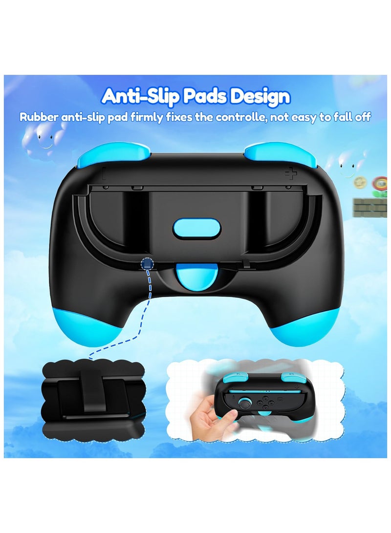 Controller Grips for Joy-Con Compatible with Nintendo Switch 2, 2 Pack Cute Comfort Wear-resistant Handle Kit Accessories, Holder for 2025 Switch 2 Joy-Cons (Black, Orange and Blue) - Image 5
