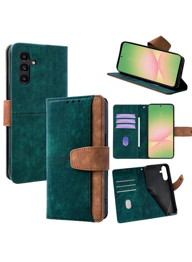 S-TOP Case For Samsung Galaxy A24 4G Color Stitching Skin Feel Leather RFID Blocking Phone Case - Image 1