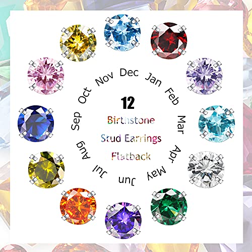 Fansilver 20G Hypoallergenic Flat Back Earrings for Women Men Silver 14K Gold Stainless Steel Stud Earrings Brithstone Cubic Zirconia Studs Surgical Steel Cartilage Earrings for Sensitive Ears - Image 2