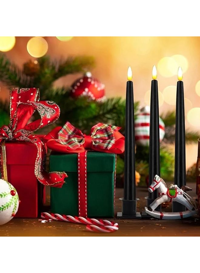 Black Flameless Taper Candles 6 Packs LED Flickering Candlesticks Adjustable Brightness - Image 5
