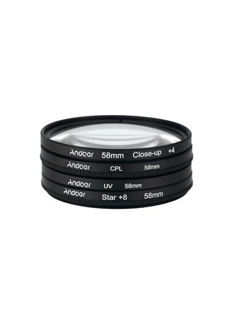 مجموعة فلتر دائري من Andoer 58 مم UV+CPL+Close-Up+4 +Star 8-Point Filter مع حقيبة لكاميرات Nikon Canon Pentax Sony DSLR - pzsku/Z03E5C3BD78CEFA45567FZ/45/_/1696576606/5b12e716-2797-4e32-bcef-6f6a811c4ab0