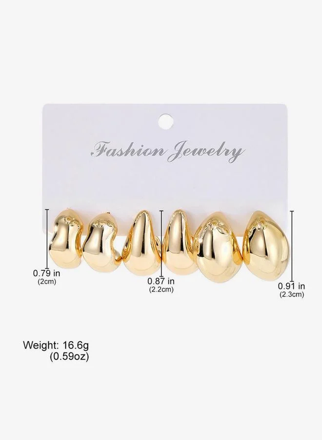 تايك تو طقم أقراط حلقية - 3 قطع