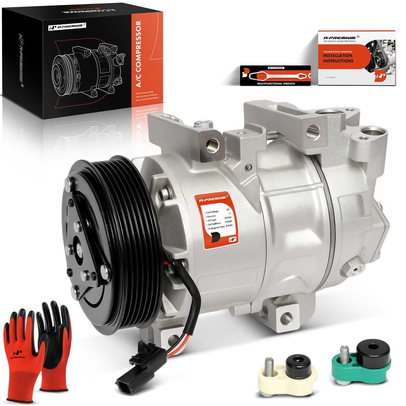 A-Premium APremium Air Conditioner AC Compressor with Clutch Compatible with Nissan Altima 25L 20132018 VCS141C Compressor 6 Grooves wOne Plug