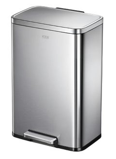 EKO OLI-CUBE SERIES | 45L Step Trash Bin | Brushed Stainless Steel, Soft-Closing, Fingerprint-Resistant | Versatile Waste Bin for Homes, Kitchens, and Communal Areas  - Image 2