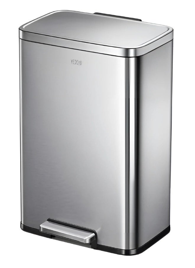 OLI-CUBE SERIES | 45L Step Trash Bin | Brushed Stainless Steel, Soft-Closing, Fingerprint-Resistant | Versatile Waste Bin for Homes, Kitchens, and Communal Areas