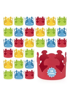 Hygloss Products Paper Crowns For Kids To Decorate, 24 Per Pack, Bright Color Crown For Birthdays Parties And Events Red, Yellow, Blue, Green  - Image 1