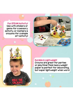 Hygloss Products Paper Crowns For Kids To Decorate, 24 Per Pack, Bright Color Crown For Birthdays Parties And Events Red, Yellow, Blue, Green  - Image 5