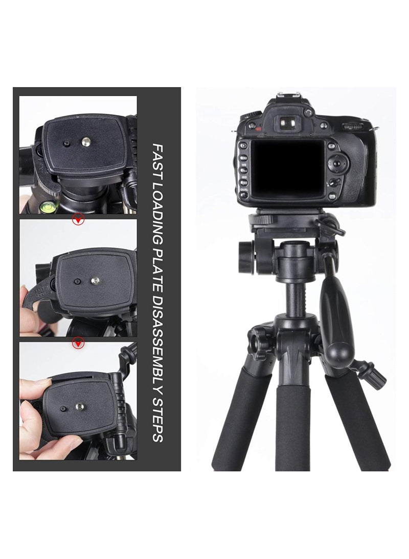 Jmary KP-2254 Professional Aluminum Tripod Monopod for All DSLR Cameras (Black)  - Image 5