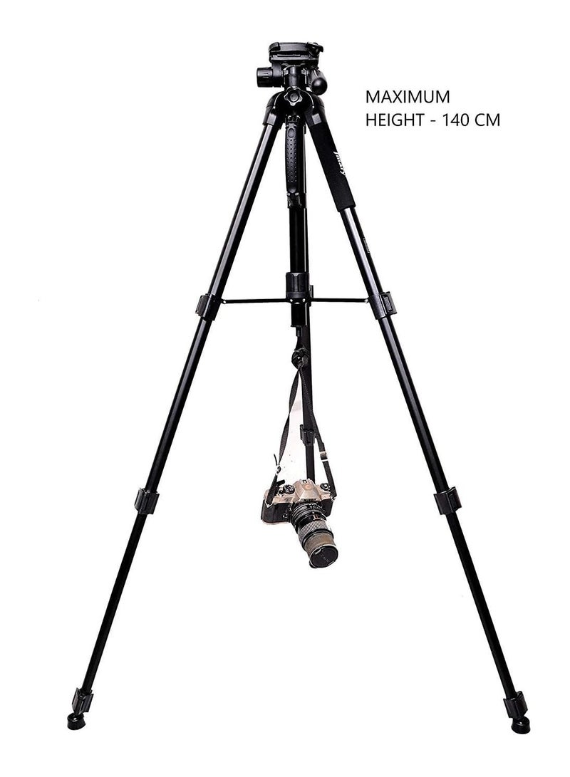 Jmary KP-2254 Professional Aluminum Tripod Monopod for All DSLR Cameras (Black)  - Image 2