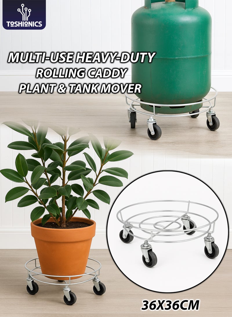 توشيونيكس حامل نباتات معدني متحرك بعجلات T113280 - حامل متعدد الاستخدامات يتحمل الأحمال الثقيلة لأصص الزهور وخزانات المياه وأسطوانات الغاز والحاويات - Image 1