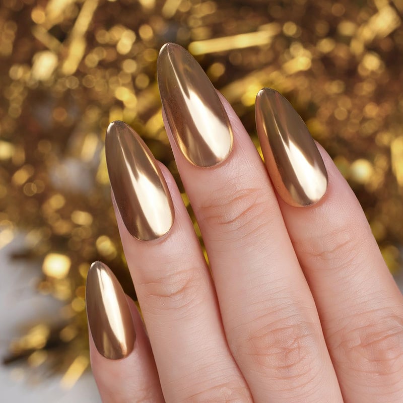 Pretty Diva Chrome Nail Powder - Champagne Gold Mirror Effect Nail Chrome Powders, Highlight Metallic Chrome Powder for Nail Art Pigment Chrome Powder for Nails (Champagne, 1g) - Image 5