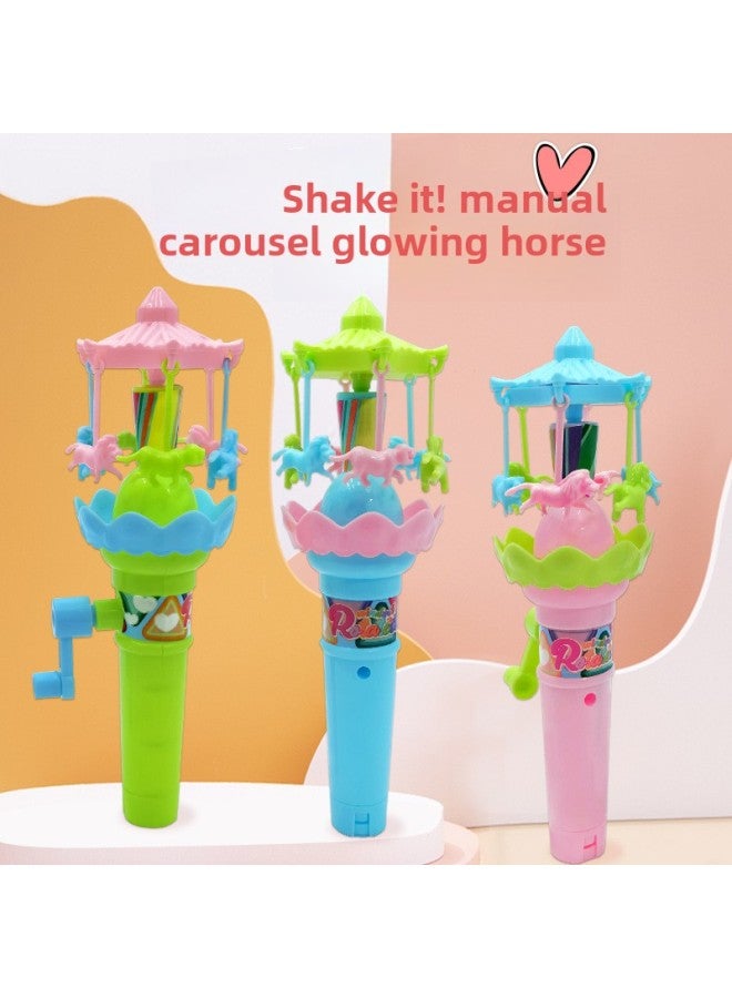 Children's Luminous Toys Hand-cranked Carousel Ferris Wheel Turn Music Kindergarten Prizes Small Gift Stall Wholesale-Color:Hand Carousel: Color Random - Image 2