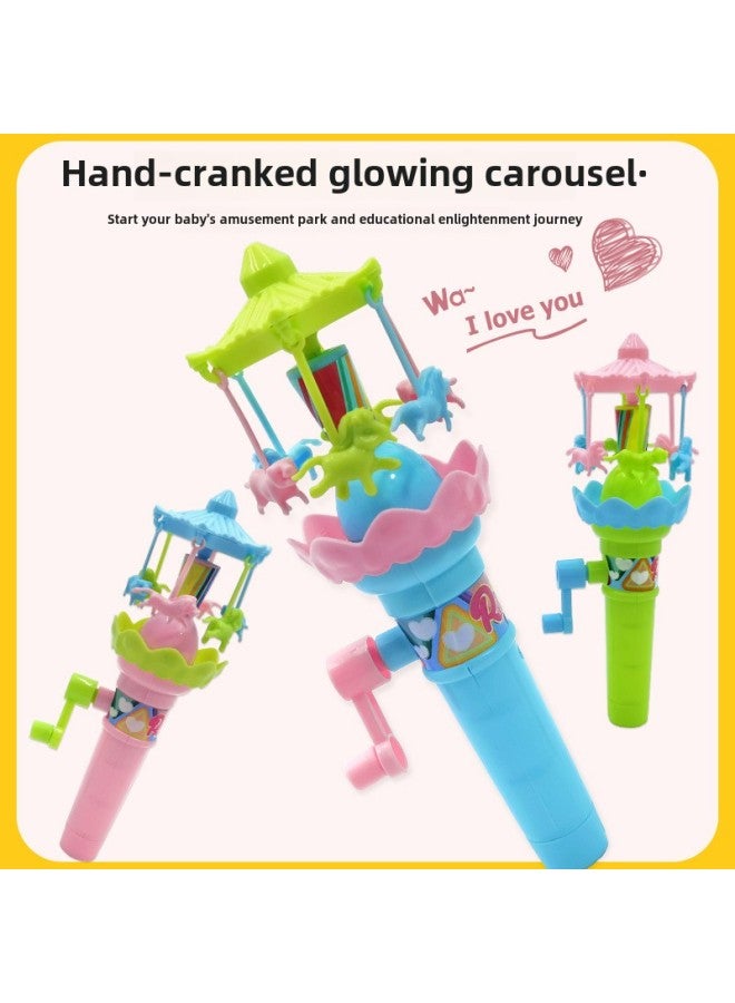 Children's Luminous Toys Hand-cranked Carousel Ferris Wheel Turn Music Kindergarten Prizes Small Gift Stall Wholesale-Color:Hand Carousel: Color Random - Image 3