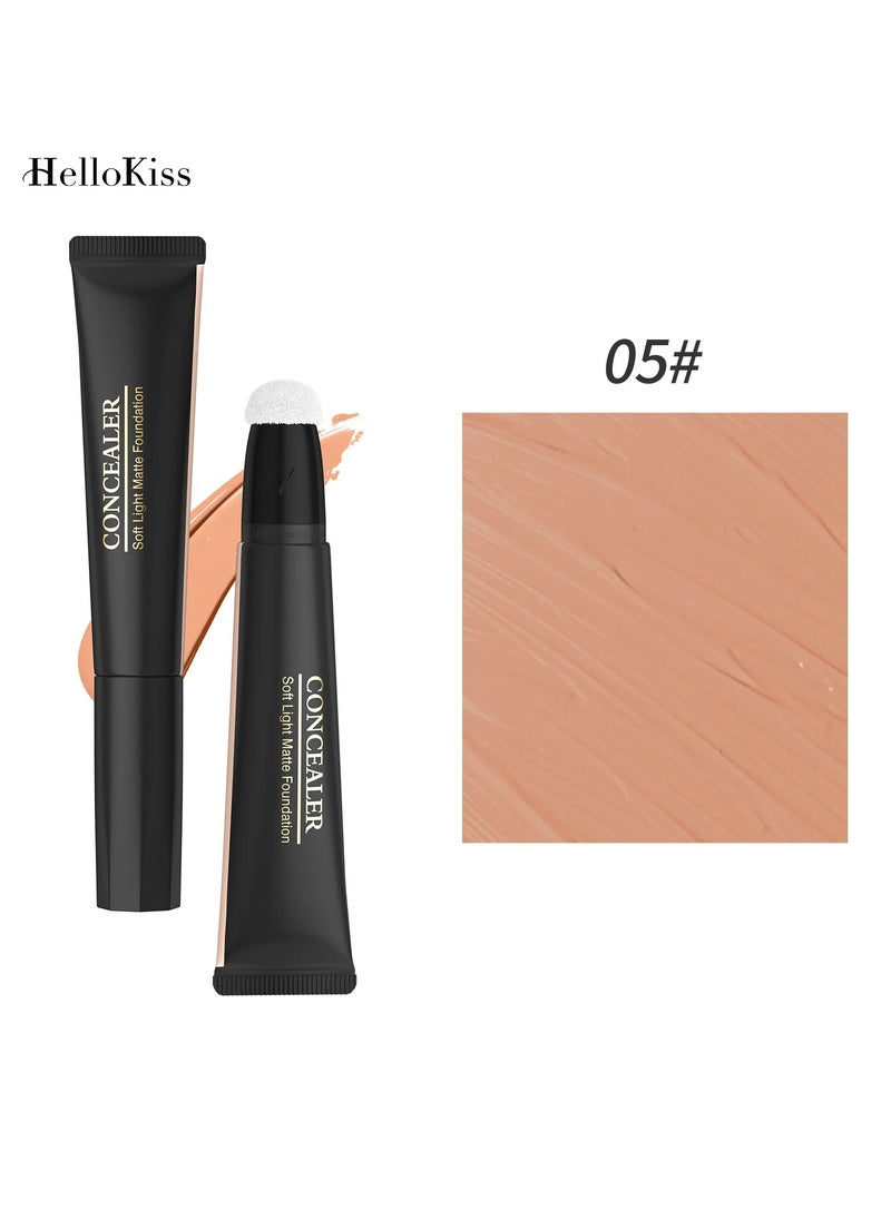 HelloKiss - Concealer Soft Light Matte Foundation Concealer Conceals Blemish and Redness Flawless Natural Coverage for Normal to Oily Skin Instant Age Rewind Eraser Dark Circles Treatment 01 - Image 1