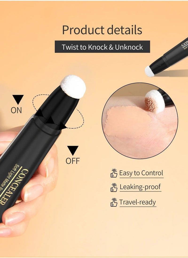 HelloKiss - Concealer Soft Light Matte Foundation Concealer Conceals Blemish and Redness Flawless Natural Coverage for Normal to Oily Skin Instant Age Rewind Eraser Dark Circles Treatment 01 - Image 1