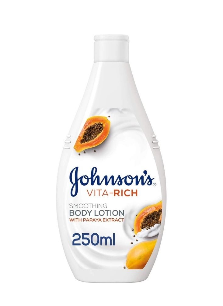 Premium Johnson’s Vita-Rich Smoothing Body Lotion with Papaya Extract – 250ml Soft & Even Skin Moisturizer - Image 1