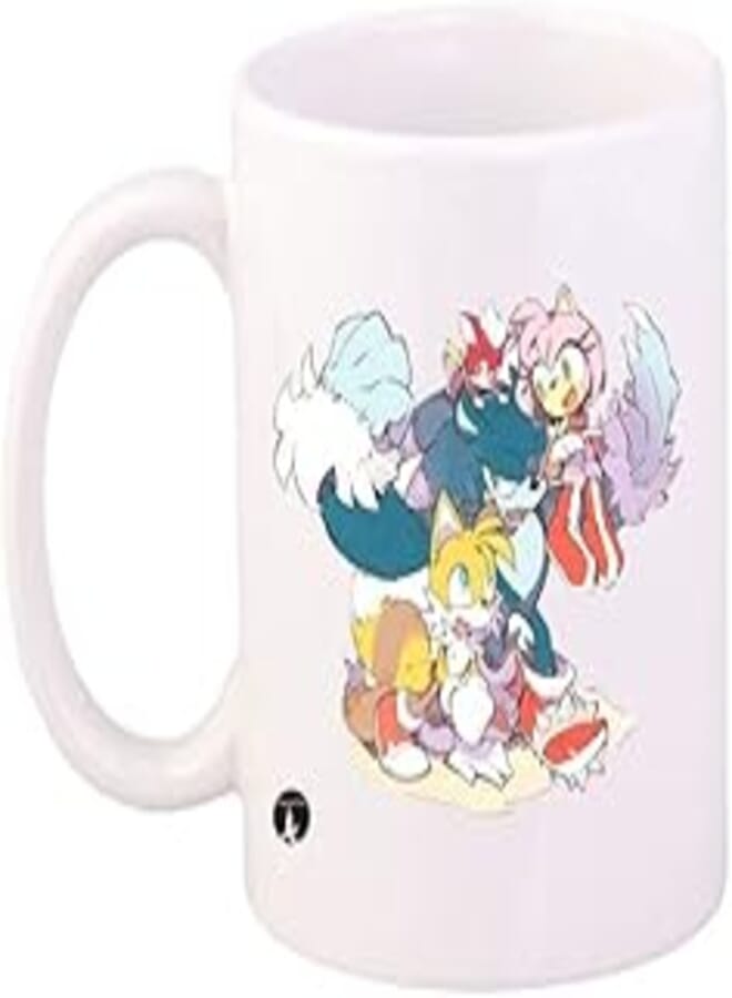 RYN RYN PRINTED Design/Sonic Video Game Mug White Blue Red Standard Size