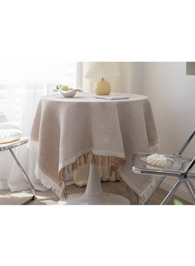 شبيلي مفرش طاولة مستطيل مقاس 130×130 سم، مفرش طاولة للطاولات المربعة والمستديرة، مفرش طاولة مقاوم للغبار وقابل للغسل، غطاء طاولة كلاسيكي لحفلات الزفاف والمنزل والمطبخ والمطعم - Image 2