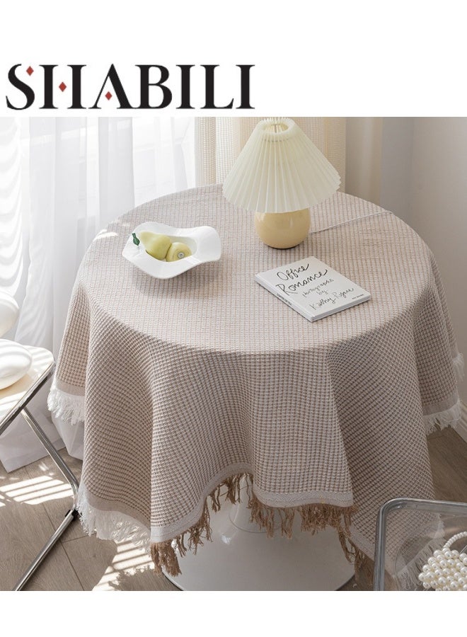 شبيلي مفرش طاولة مستطيل مقاس 130×130 سم، مفرش طاولة للطاولات المربعة والمستديرة، مفرش طاولة مقاوم للغبار وقابل للغسل، غطاء طاولة كلاسيكي لحفلات الزفاف والمنزل والمطبخ والمطعم - Image 1