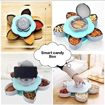 Ramview Ramview 5 Compartments Flower Candy Box Serving Rotating Tray for Dry Fruit, Candy, Chocolate, Snacks,Storage Container, Masala Box - Multicolor (Novel Sweet Candy Box) - Image 3