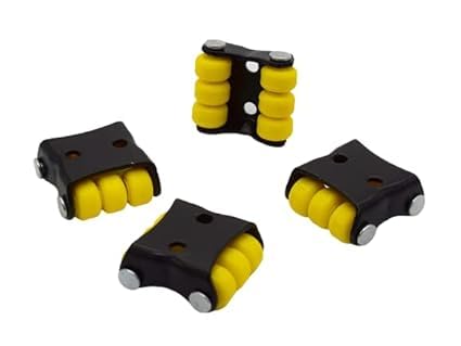 Hepiack Castor Wheel for FurnitureHeavy Duty Small Mini Fix Moving Wheel Caster 150kg Load Capacity YellowBlack 4 PCS SET - Image 1