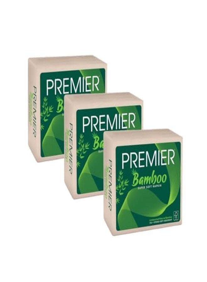 Premier 2-Ply Bamboo Tissue Napkins (150 Pulls) | 50 Pulls x 3 Pack | Facial Tissue | Car Tissue Box | 100% Natural, Biodegradable & Eco-Friendly | Soft, Strong & Highly Absorbent Paper Napkins - Image 1