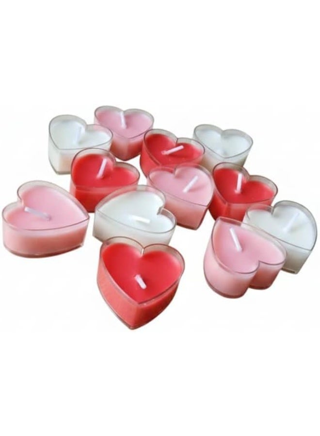سبيس شوب عشر شموع حب على شكل قلب وشموع معطرة برائحة الورد شموع حب رومانسية لعيد الحب وطلب الزواج والزفاف وأعياد الميلاد والخطوبة أبيض - Image 2