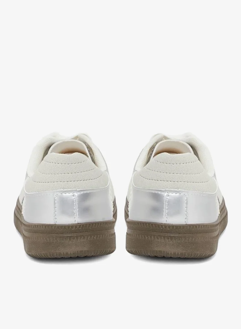 Styli Active Metallic Panelled Lace Up Sneakers
