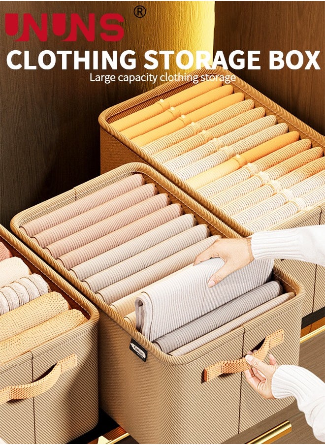 UNUNS Foldable Storage Bins,Pack Of 4 Clothes Drawer Organizer Bins With Handles,Closet Organizers For Clothes Storage,Office Storage,Room Organization,48x28x25cm  - Image 2