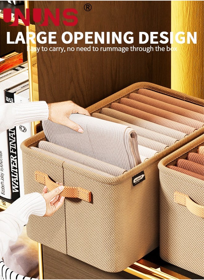 UNUNS Foldable Storage Bins,Pack Of 4 Clothes Drawer Organizer Bins With Handles,Closet Organizers For Clothes Storage,Office Storage,Room Organization,48x28x25cm  - Image 4