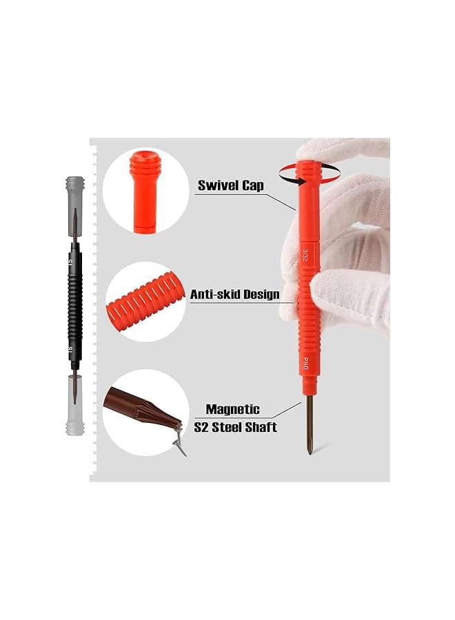 promass 6-Piece Precision Screwdriver Set, 12 Sizes Magnetic Small Screwdrivers Included, Double-end S2 Mini Phillips/Slotted/Torx/Pentalobe/Triwing, Repair Tool Kit for Laptop, Watch, Electronics - Image 5