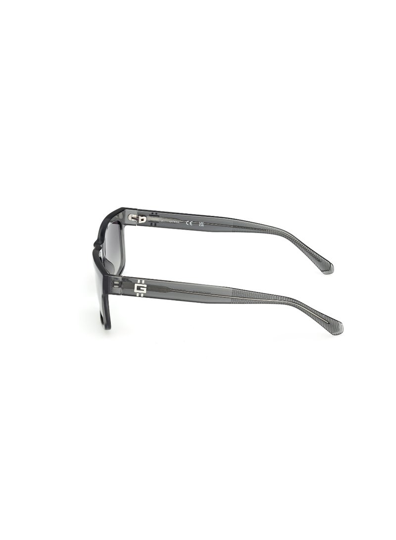 GUESS FULL RIM MALE RECTANGULAR GREY INJECTED SUNGLASSES - Image 2