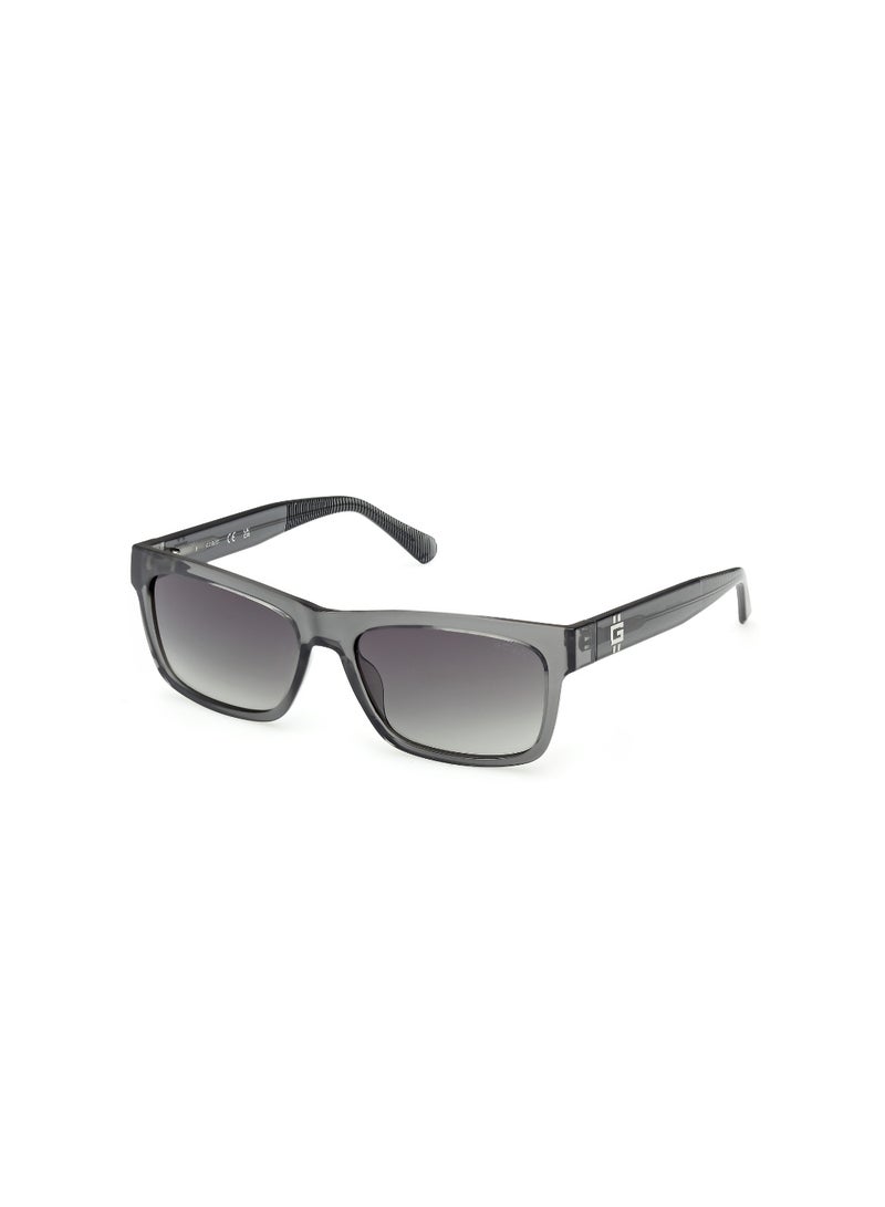 GUESS FULL RIM MALE RECTANGULAR GREY INJECTED SUNGLASSES - Image 1