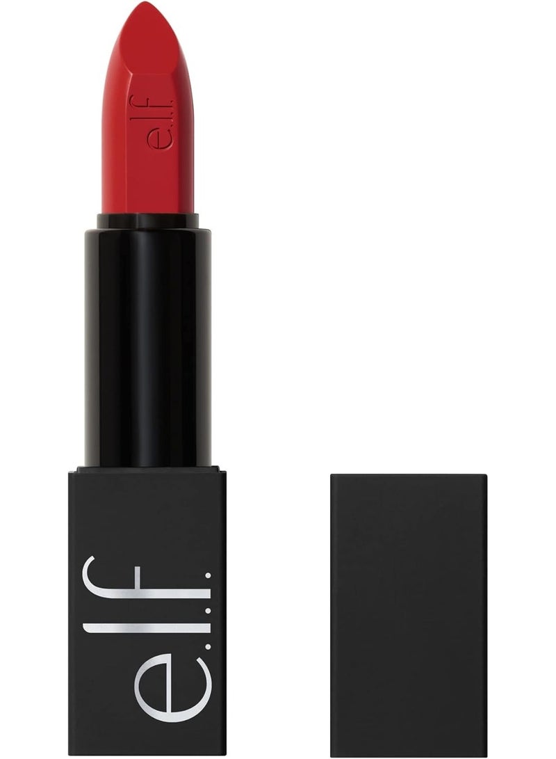 elf O Face Satin Lipstick, Richly Pigmented, Nourishing & Long-Lasting Creamy Lipstick, Infused With Jojoba, Vegan & Cruelty-Free, No Regrets - Image 1