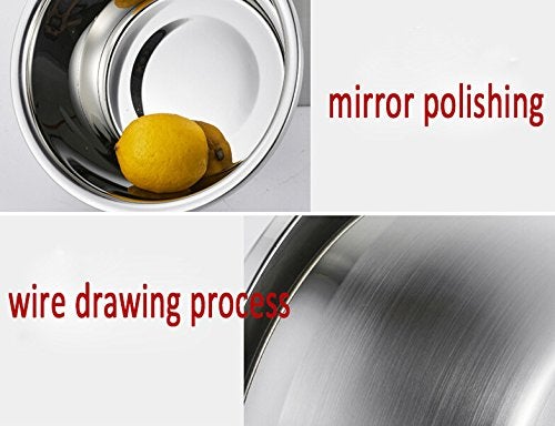 meleg otthon Stainless Steel Bowl,6.5ＱT Salad Bowl,Metal Bowls,Stainless Steel Basin,Heavy Duty Deeper Edge Mirror Finish Dishwasher Safe Bowl (XL)… - Image 4