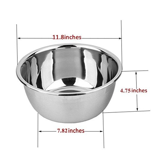 meleg otthon Stainless Steel Bowl,6.5ＱT Salad Bowl,Metal Bowls,Stainless Steel Basin,Heavy Duty Deeper Edge Mirror Finish Dishwasher Safe Bowl (XL)… - Image 2