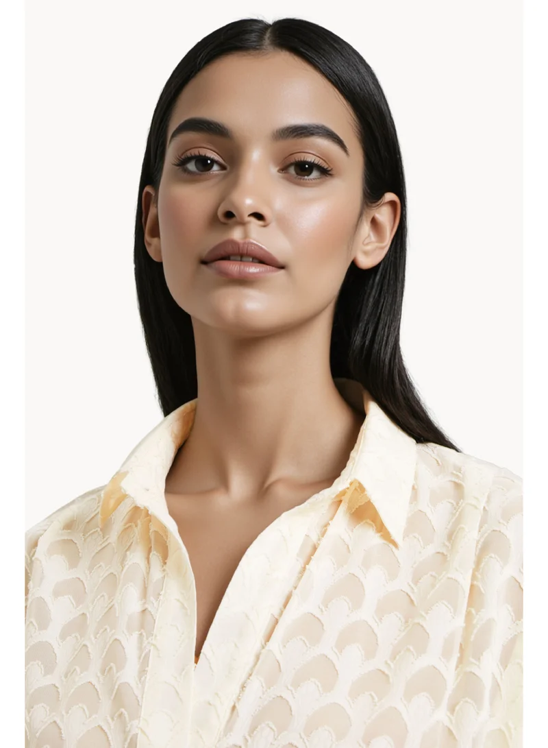 French Connection Geo Burnout Popover Shirt