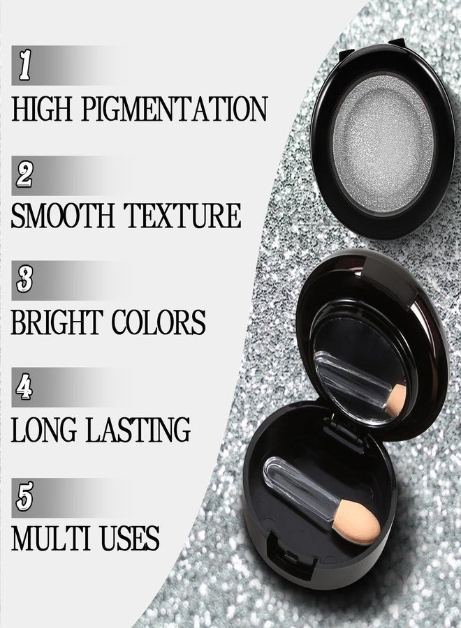 Apooliy Single Glitter Eyeshadow Powder,Highly Pigmented Cream Shimmer Eye shadow,Waterproof Long Wear Purple Pressde Eyeshadow - Image 3