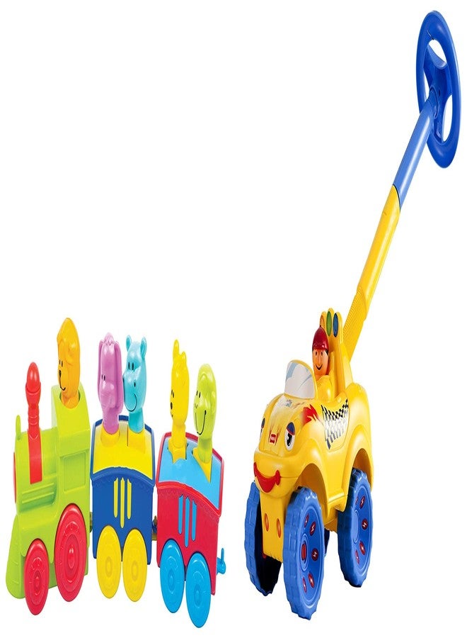 Giggles - Toy Train & Funskool Walk N Drive Plastic Truck, Multicolour - Image 1