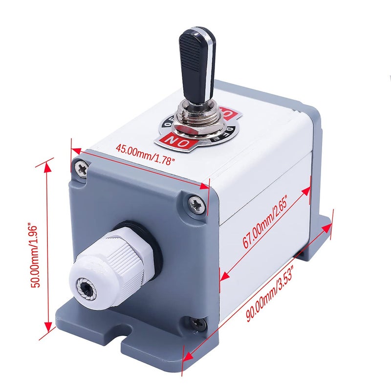 Twidec /Heavy Duty Rocker Toggle Switch Box 16A 250V SPDT 3 Position 3 Pin ON/Off/ON Switch Black PC Wear-Resistant Handle with Metal Shell TEN-A-3310BK-BOX-103 - Image 4