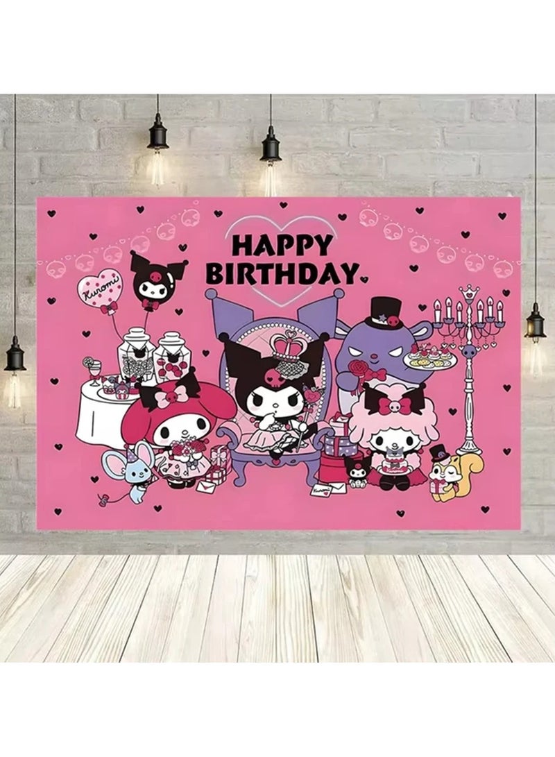 Kuromi Birthday Party Decoration Cartoon Kawaii Party Supplies Happy Birthday Banner Cake Topper 3D Balloon for Kids Girl Gifts - Image 3