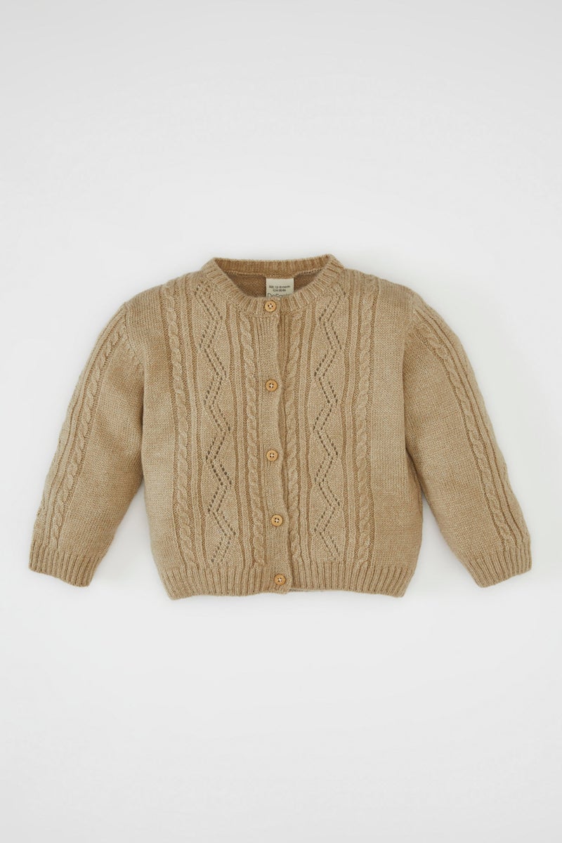 DeFacto Baby Girl Crew Neck Cardigan - Image 1
