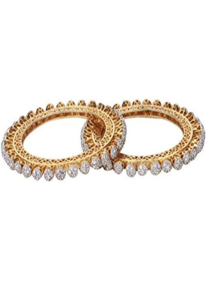 YouBella Bangles for Women Stylish Traditional Paccheli American Diamond Kada Bangles for Women and Girls (2.8) - Image 4