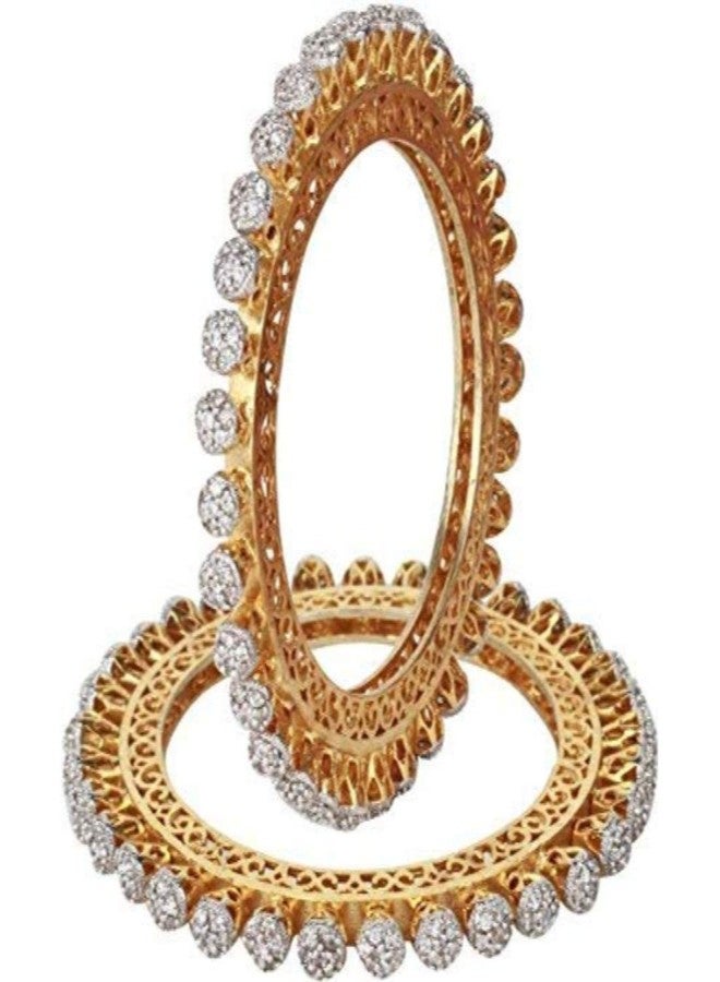 YouBella Bangles for Women Stylish Traditional Paccheli American Diamond Kada Bangles for Women and Girls (2.8) - Image 1