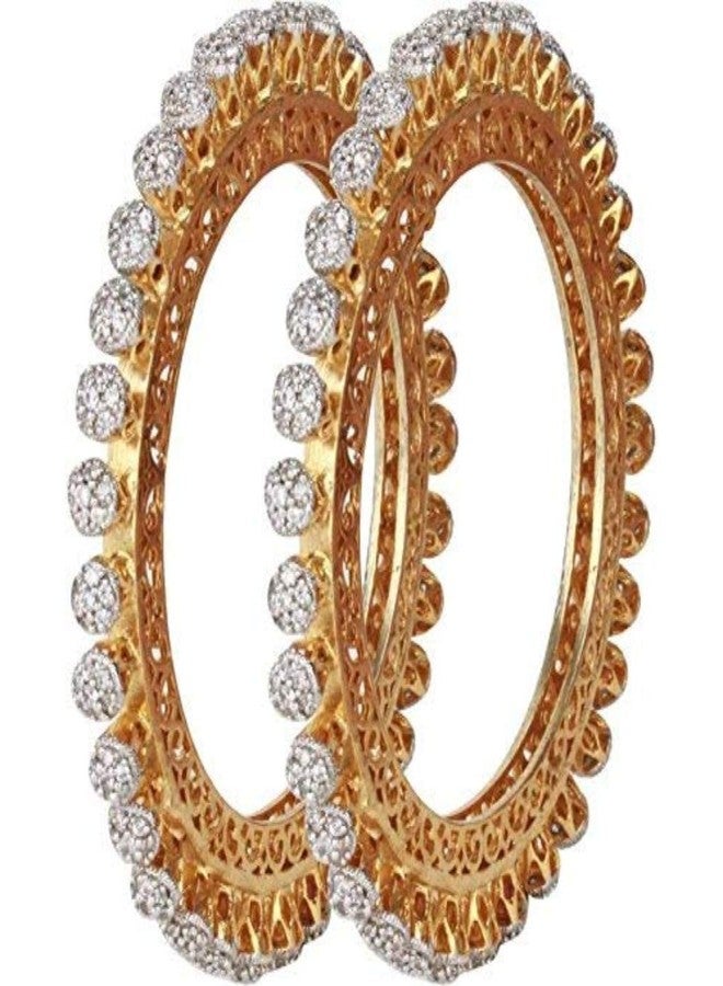 YouBella Bangles for Women Stylish Traditional Paccheli American Diamond Kada Bangles for Women and Girls (2.8) - Image 3