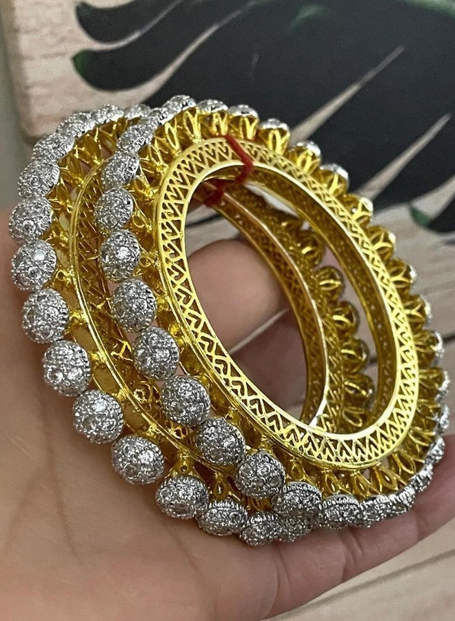 YouBella Bangles for Women Stylish Traditional Paccheli American Diamond Kada Bangles for Women and Girls (2.8) - Image 2